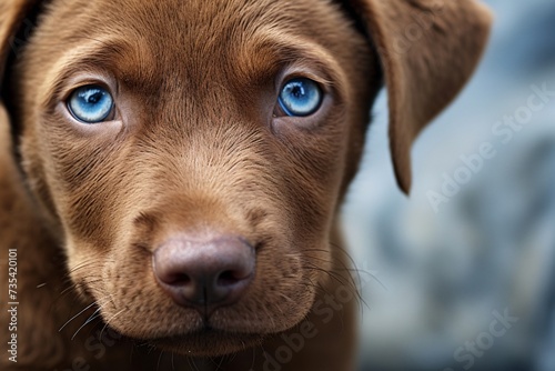 a close up of a dog's face