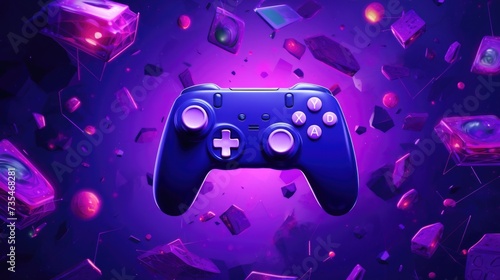 The background with game controllers is Violet color