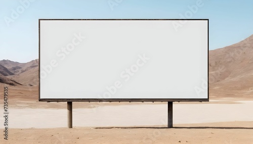 A blank billboard in a desert mockup empty , Empty space for text. Isolated white screen. Mockup for advertising banners created with generative ai