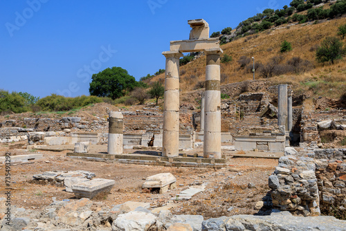 Ruins of the ancient city of Ephesus. Cultural heritage of humanity From ancient Greece and ancient Rome. Background
