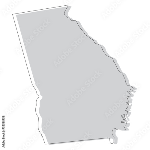 Georgia (U.S. state) state map. Map of the U.S. state of Georgia.