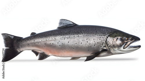 Chinook Salmon, realistic, white background, png, transparent, illustration, gamefish, saltwater fish, generative ai