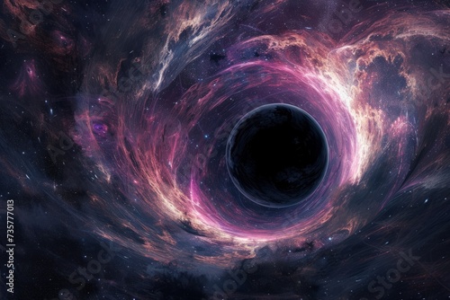 a black hole in space digital art