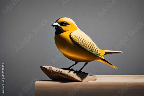 Sculpture of bird on solid background