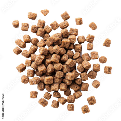 some granules of pet food grains isolated on transparency background PNG