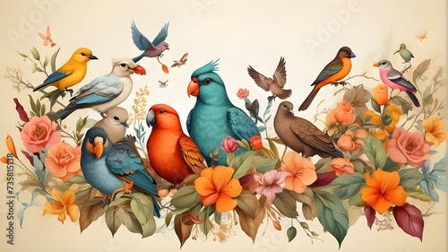 pattern design with birds, pattern design, birds, avian, ornithological, feathers, wings, flight, nature, wildlife, flock, colorful, vibrant, artistic, decorative, ornate, bird motif, bird pattern