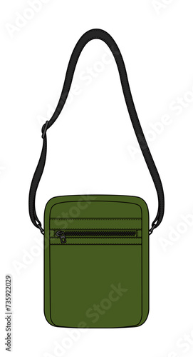 Shoulder bag vector template illustration