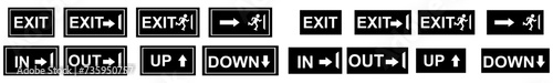 Exit emergency sign with human figure
