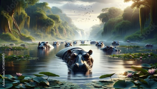 Hippopotamus's Serene Rive
