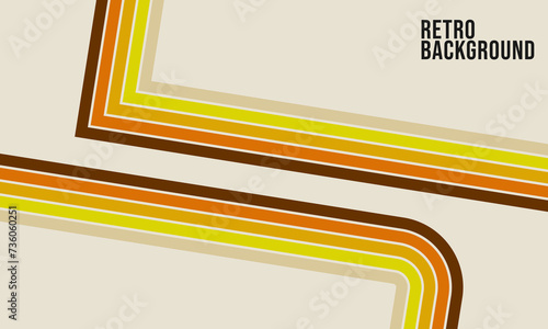 retro line in Vintage Color Backgrounds Set from 70s.