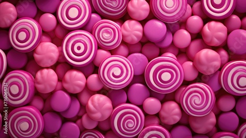 Background made of lollipops in Fuschia color