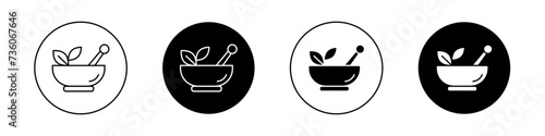 Homeopathy Icon Set. Herb Pharmacy Medicine Vector Symbol in a Black Filled and Outlined Style. Natural Remedies Sign.