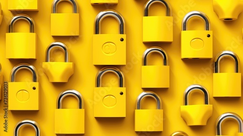 Background with padlocks in Lemon Yellow color.