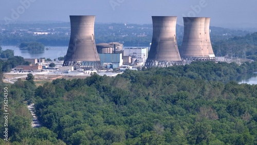 3 mile island nuclear power plant where accidental dangerous reactor meltdown occurred in 1979 near Harrisburg, Pennsylvania 