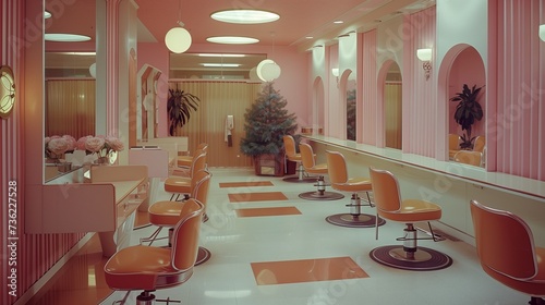 beauty studio retro from 1970 style vintage