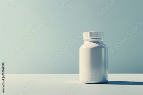 white pharmaceutical drug bottle empty a tablet from 