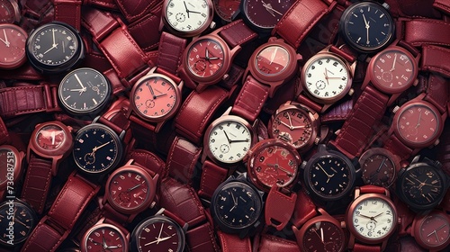 The background of many watches is in Burgundy color.