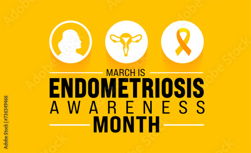 March is Endometriosis Awareness Month background template. Holiday concept. use to background, banner, placard, card, and poster design template with text inscription and standard color. vector