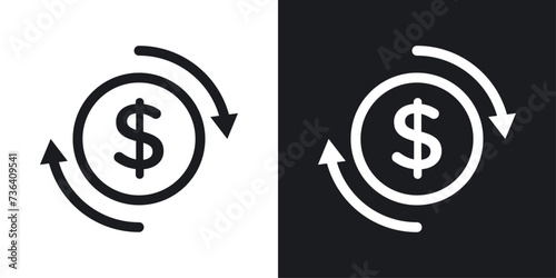Circulation of money icon designed in a line style on white background.