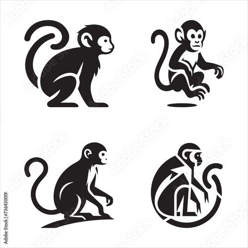 Pristine Silhouette Vector design of a monkey