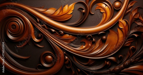 A brown background with swirls and swirls. Generative AI.