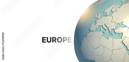 Europe. 3d rendering Globe Background, 3d Model Of Earth.