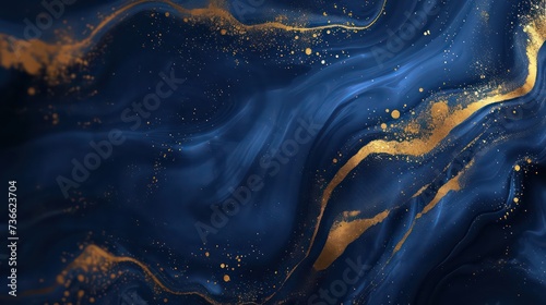 Abstract marble wallpaper background , luxury marble texture gold and blue tone