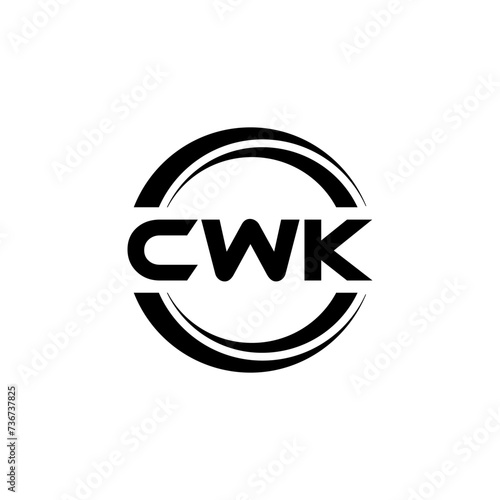 CWK letter logo design with white background in illustrator, vector logo modern alphabet font overlap style. calligraphy designs for logo, Poster, Invitation, etc.