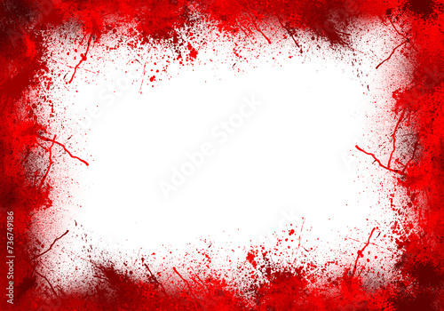 transparent red blood splatter horror border