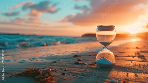 hourglass on the beach