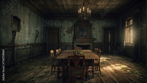 Unravel the mystery within the decrepit walls of the haunted manor Generative AI