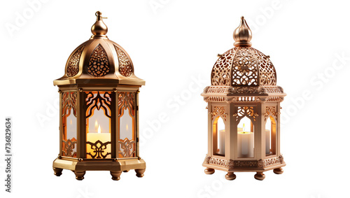islamic lantern isolated on transparent background, element remove background, element for design