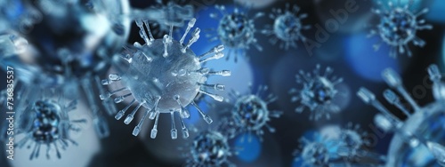 virus close-up, bacteria, 3d rendering