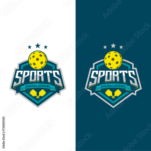Emblem badge Pickle ball club logo design