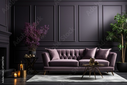 stylist and royal Modern luxury lounge and living room interior design and wall texture background, space for text,