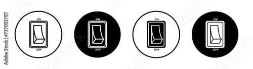 Electric switch flat line icon set. Electric switch Thin line illustration vector