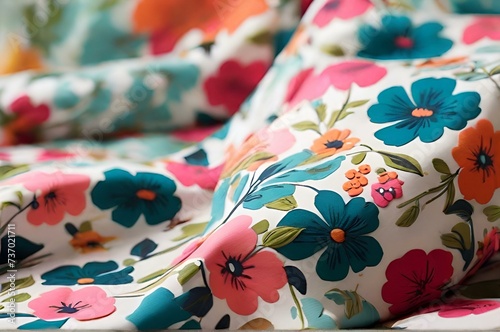 "Lawn Cotton Fabric Petals: Soft and Summery. Cotton Fabric Texture: Delicate Floral Patterns
