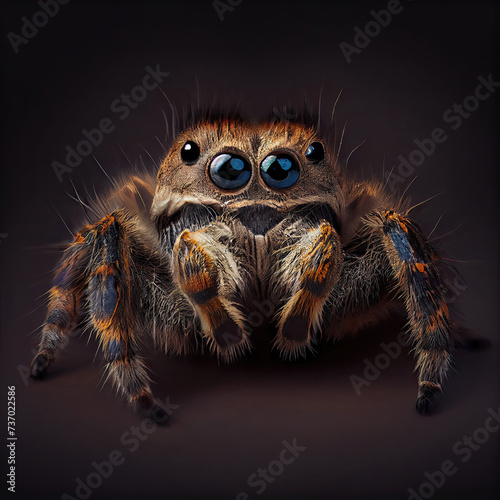 Captivating Spider Portrait in Professional Studio Setting