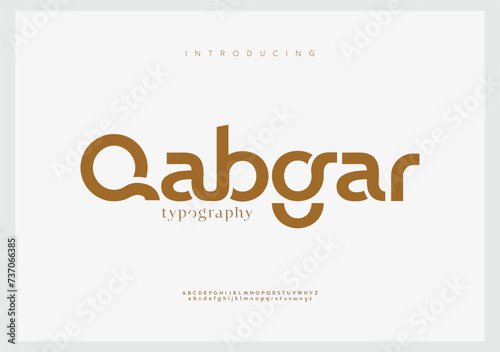 Qabgar, modern minimal abstract alphabet fonts. typography technology, electronic, movie, digital, music, future, creative font logo design 