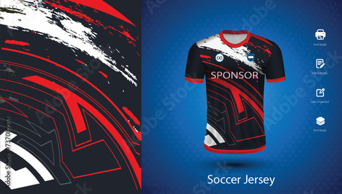Soccer jersey design for sublimation or sports tshirt design for cricket football 