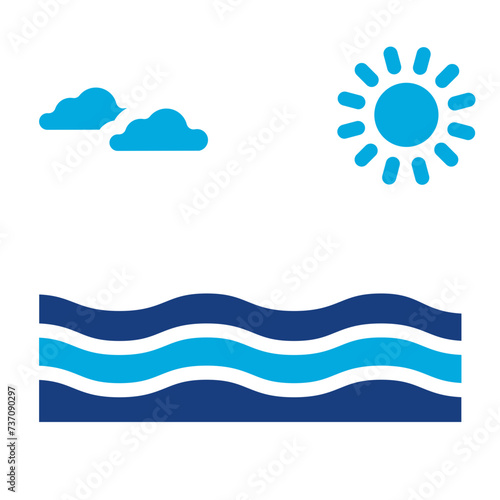 Pacific Ocean icon vector image. Can be used for Geography.