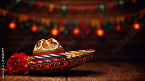 Cinco De Mayo, Mexican sombrero hat, Generative ai