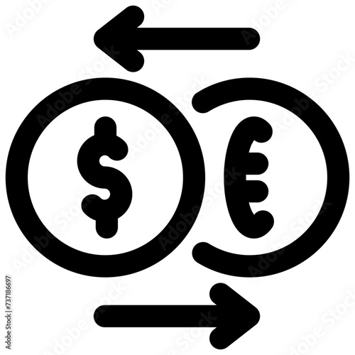 exchange currency vector outline icon