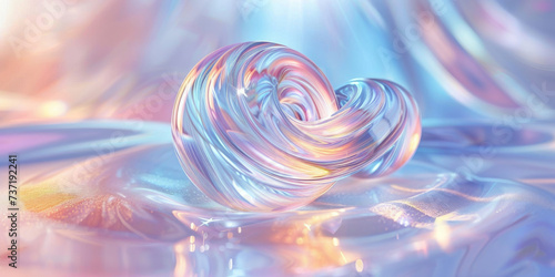 transparent crystal ball and bubble swirl in the glass background 