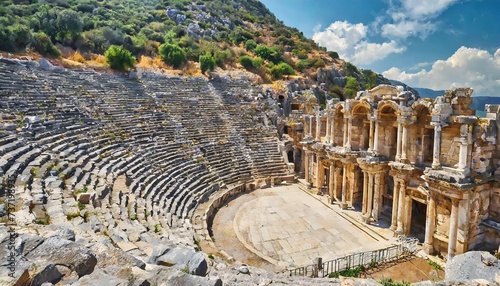 amphitheater in the ancient city of myra fragment of architecture turkey