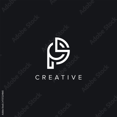 Alphabet Letters PS SP Creative Logo Initial Based Monogram Vector Icon.