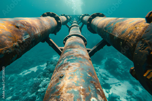 Subsea oil and gas pipeline metal conduit for underwater