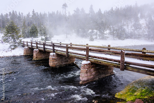 Firehole River Bridge in Yellowstone National Park