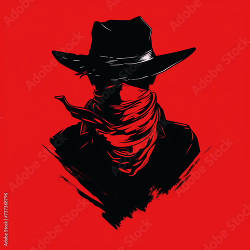 Mysterious Cowboy in Silhouette 