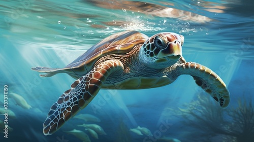 swimming turtle.